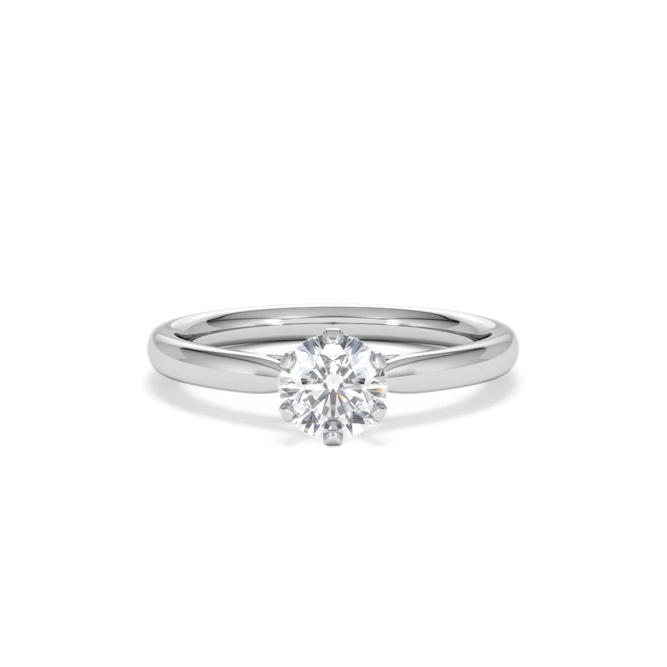 Certified 0.70CT Chloe Low Platinum Engagement Ring G/VS