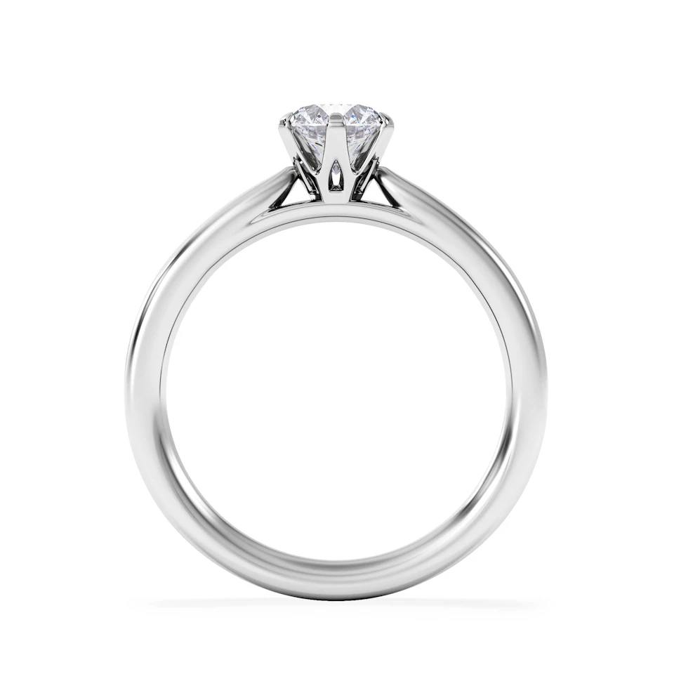 Certified 0.70CT Chloe Low 18K White Gold Engagement Ring G/SI2