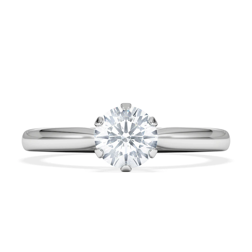 Certified 0.70CT Chloe Low 18K White Gold Engagement Ring G/SI2