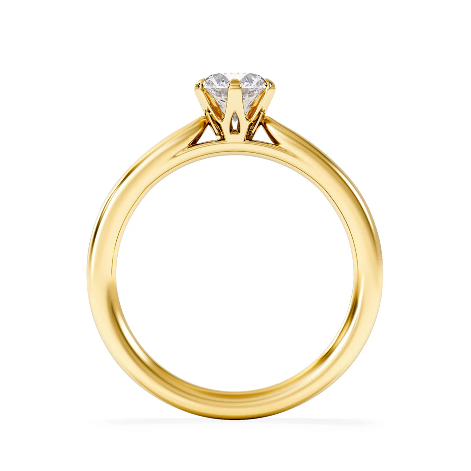 Certified 0.70CT Chloe Low 18K Gold Engagement Ring G/VS