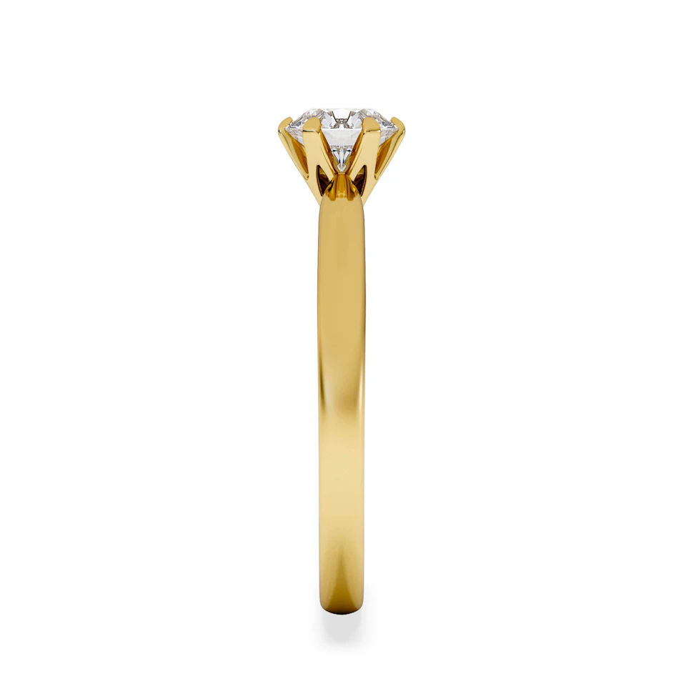 Certified 0.70CT Chloe Low 18K Gold Engagement Ring G/VS