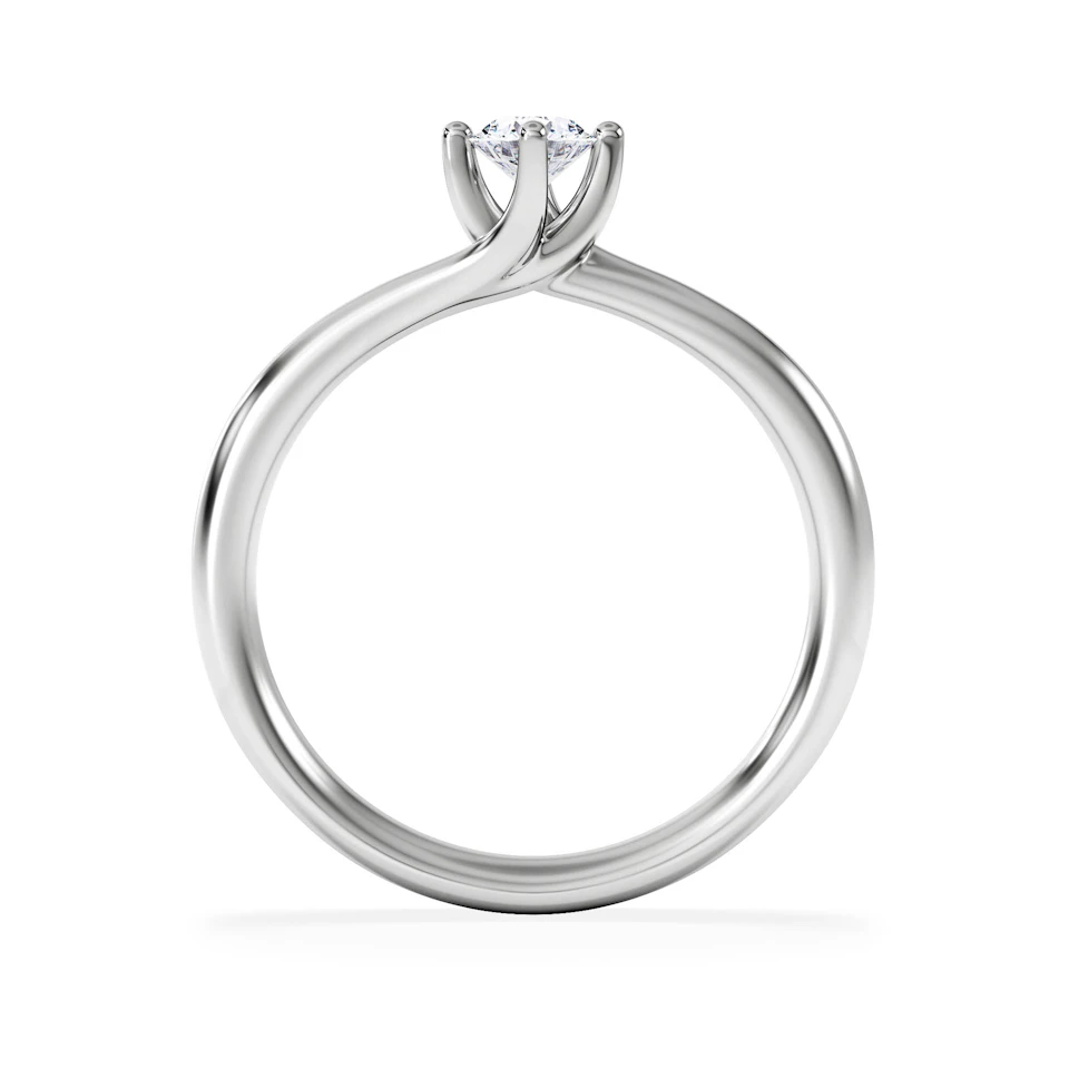 Certified Lily 18K White Gold Diamond Engagement Ring 0.25CT-G-H/SI