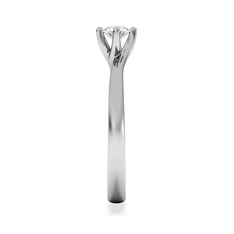 Certified Lily 18K White Gold Diamond Engagement Ring 0.25CT-G-H/SI