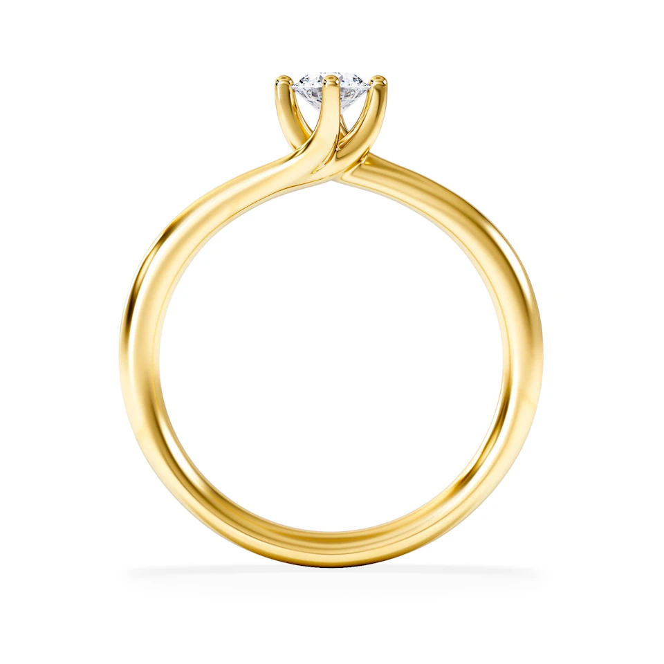 Certified Lily 18K Gold Diamond Engagement Ring 0.25CT