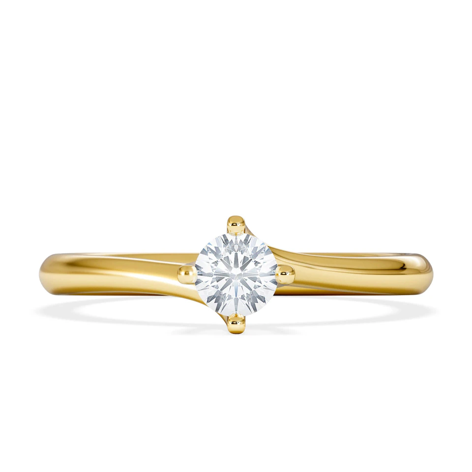 Certified Lily 18K Gold Diamond Engagement Ring 0.25CT