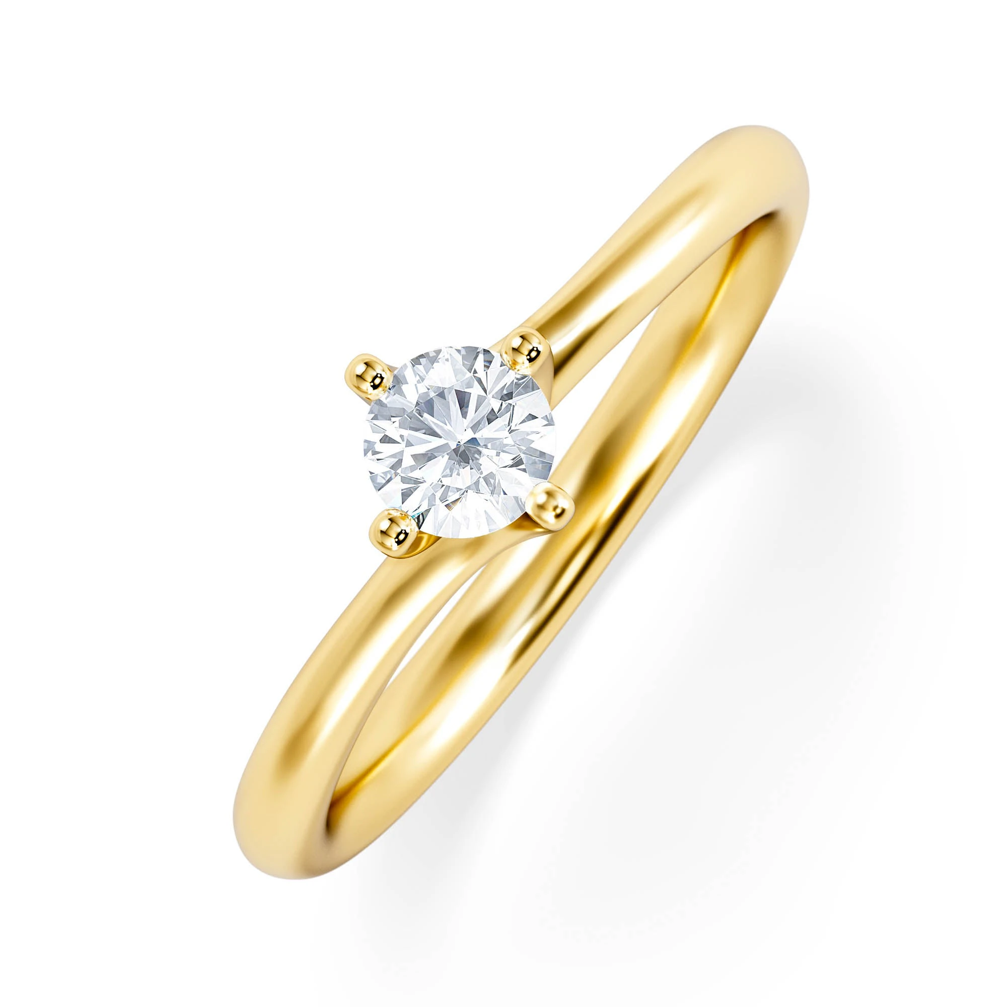 Lily Certified Lab Diamond Engagement Ring 0.25CT F/VS1 18K Gold