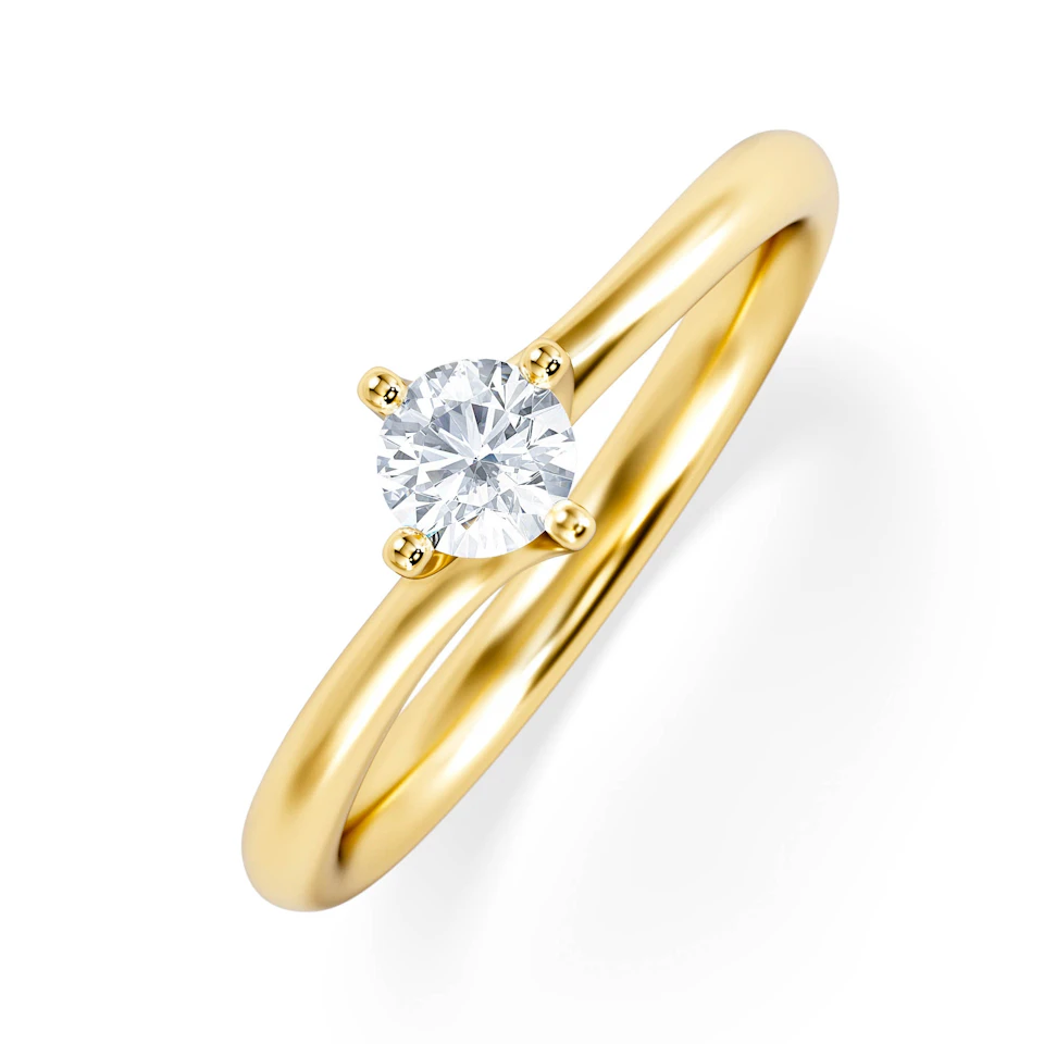 Certified Lily 18K Gold Diamond Engagement Ring 0.25CT
