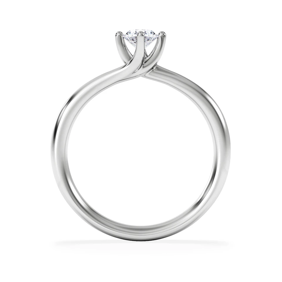 Engagement Ring Certified Lily 18K White Gold Diamond 0.33CT