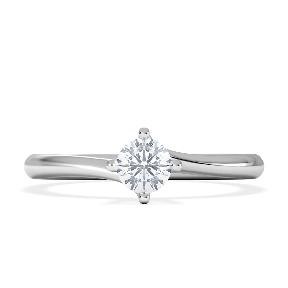 Engagement Ring Certified Lily 18K White Gold Diamond 0.33CT