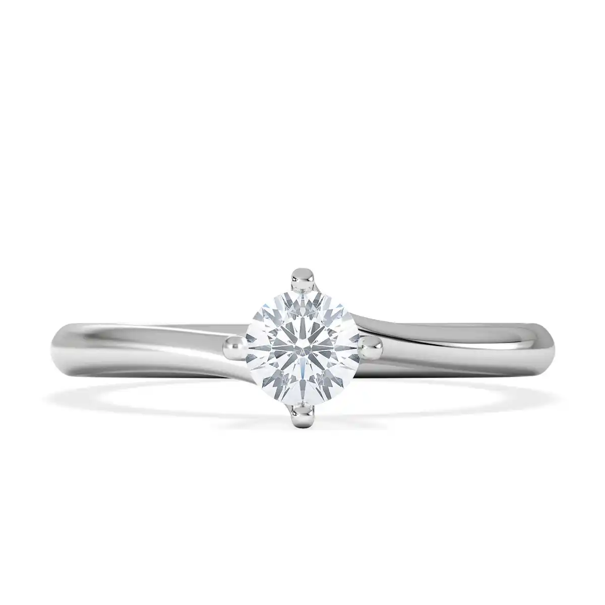 Lily Certified Lab Diamond Engagement Ring 0.33CT F/VS1 18K White Gold