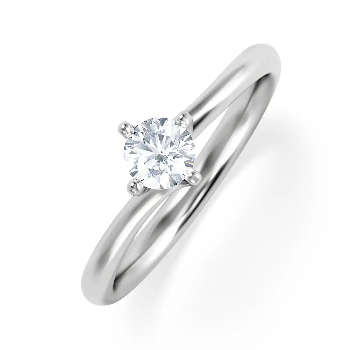 Lily Certified Lab Diamond Engagement Ring 0.33CT F/VS1 18K White Gold