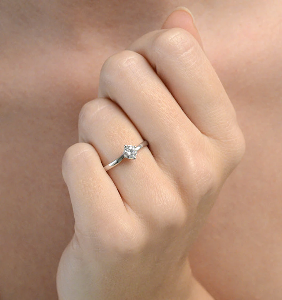 Lily Certified Lab Diamond Engagement Ring 0.33CT G/SI1 Platinum
