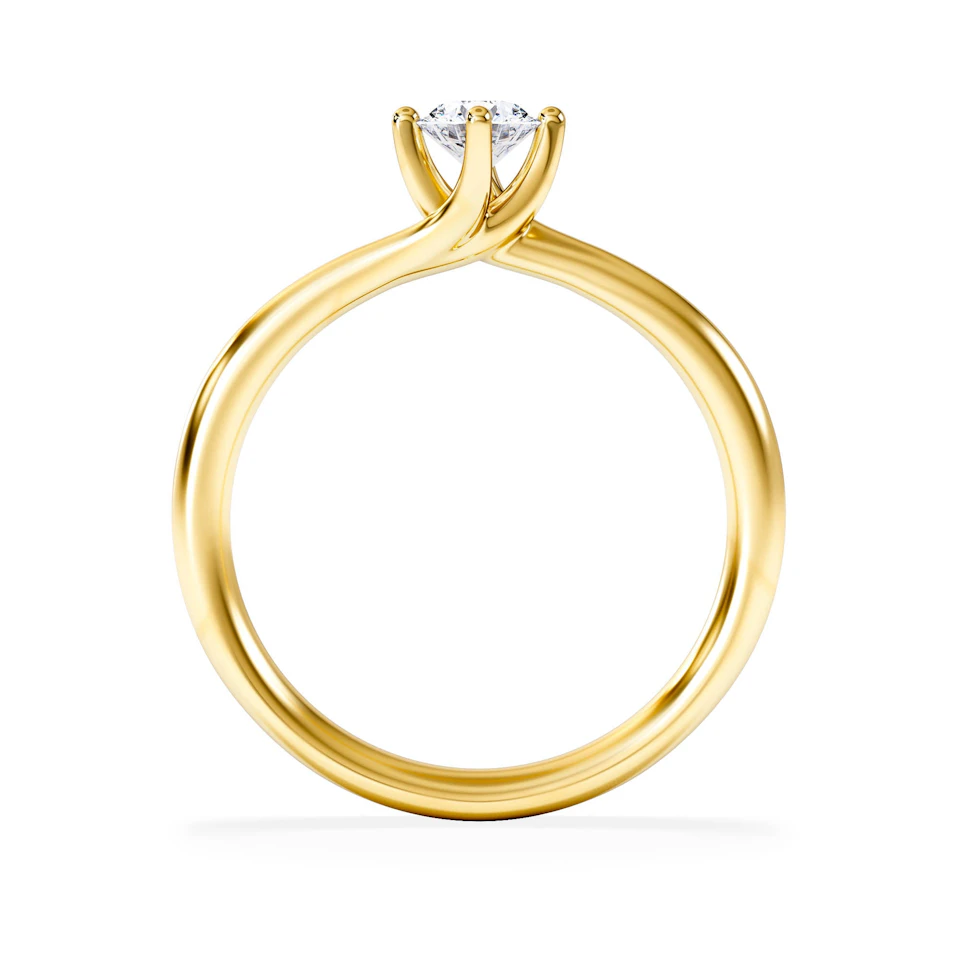 Certified Lily 18K Gold Diamond Engagement Ring 0.33CT