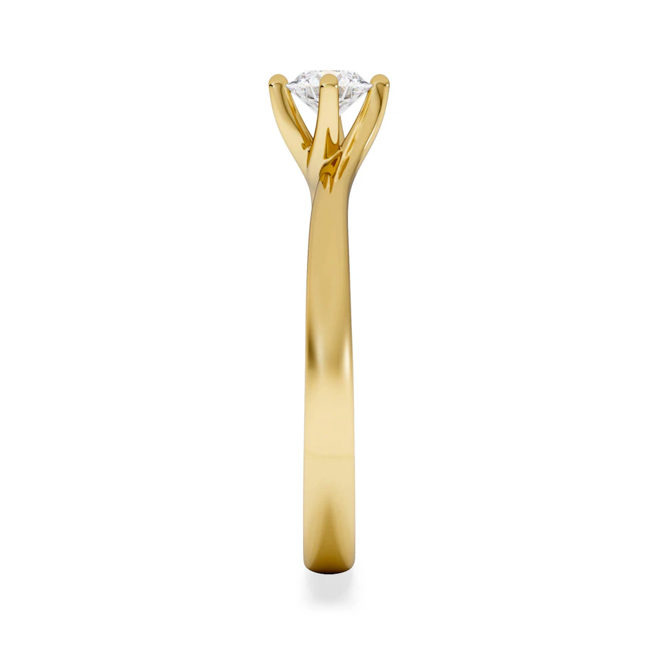 Certified Lily 18K Gold Diamond Engagement Ring 0.33CT