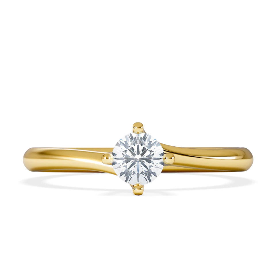 Certified Lily 18K Gold Diamond Engagement Ring 0.33CT
