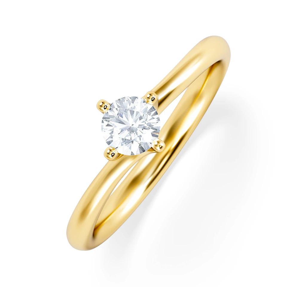 Lily Certified Lab Diamond Engagement Ring 0.33CT F/VS1 18K Gold