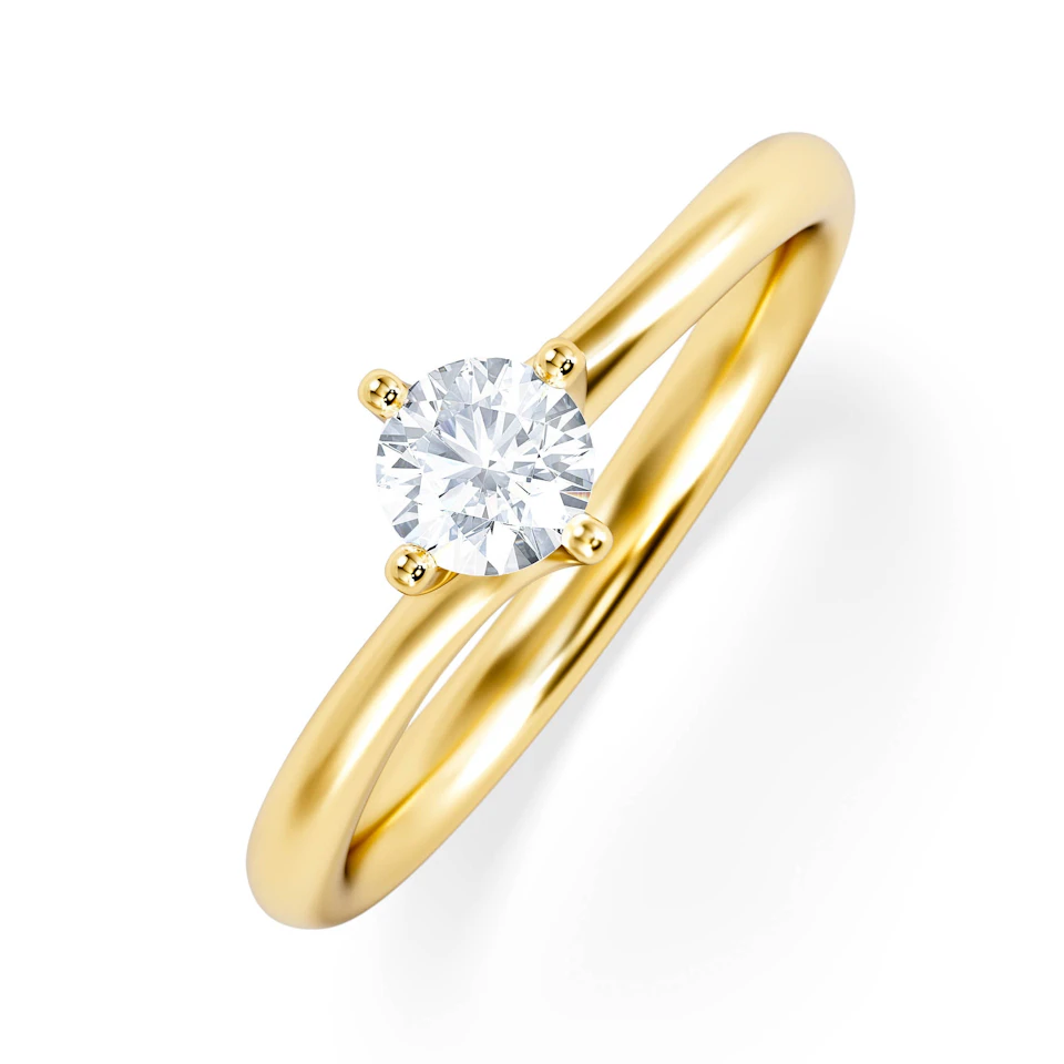 Certified Lily 18K Gold Diamond Engagement Ring 0.33CT