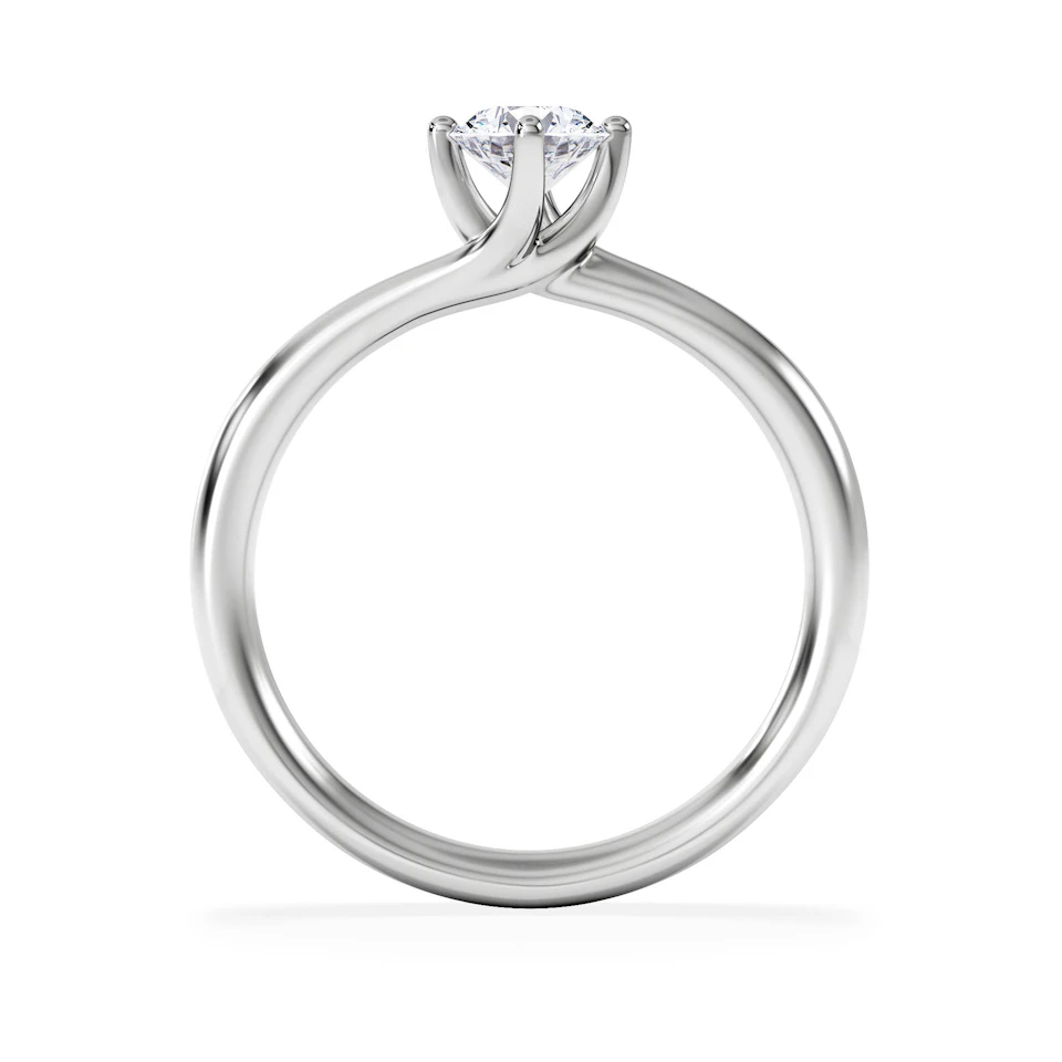 Engagement Ring Certified Lily 18K White Gold Diamond 0.50CT