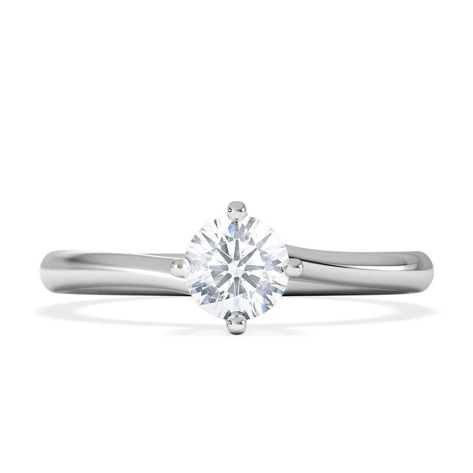 Engagement Ring Certified Lily 18K White Gold Diamond 0.50CT