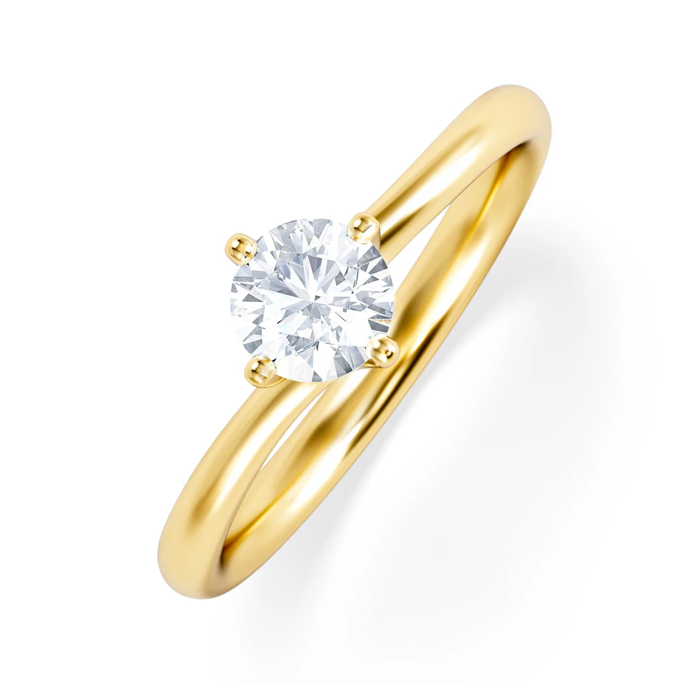 Half Carat Diamond Engagement Ring Lily Lab F/VS1 18K Gold