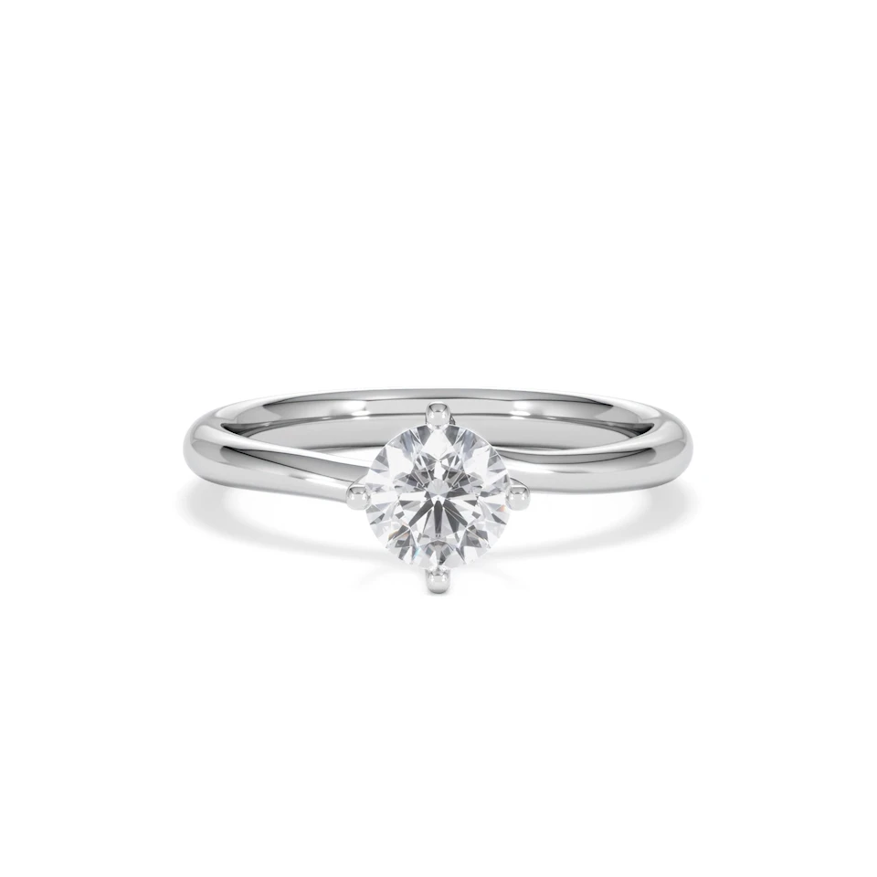 Certified 0.70CT Lily Platinum Engagement Ring G/VS