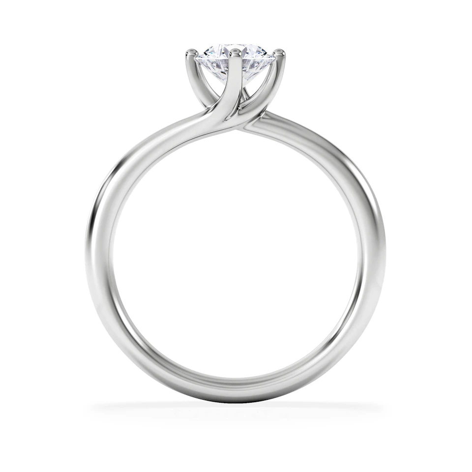 Certified 0.70CT Lily Platinum Engagement Ring G/VS