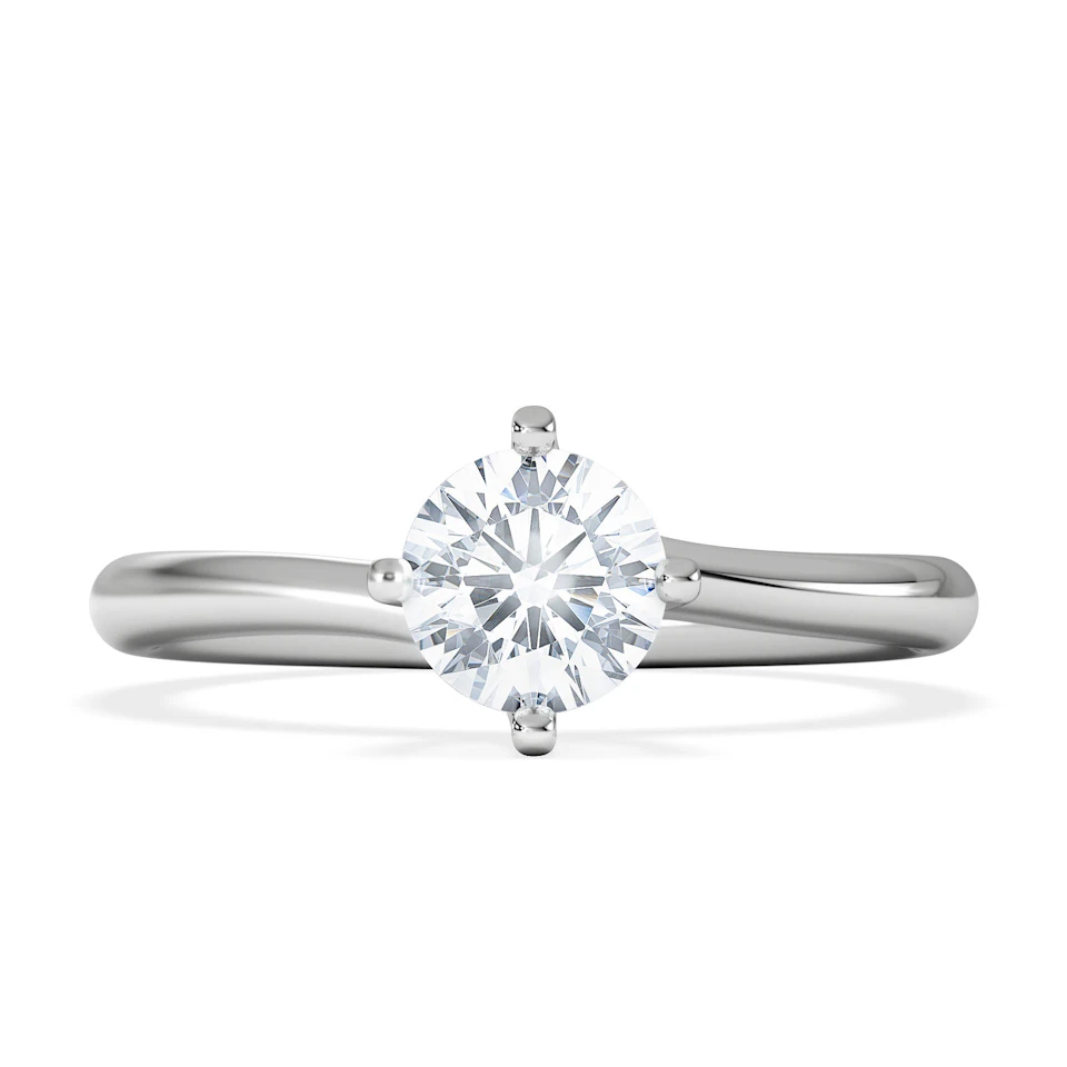 Certified 0.70CT Lily Platinum Engagement Ring G/VS