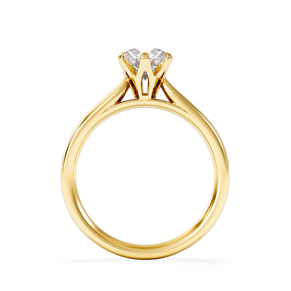 1 Carat Diamond Engagement Ring High Set Chloe Lab FVS1 18K Gold