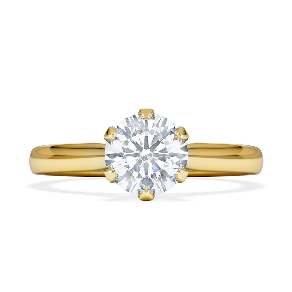 1 Carat Diamond Engagement Ring High Set Chloe Lab FVS1 18K Gold