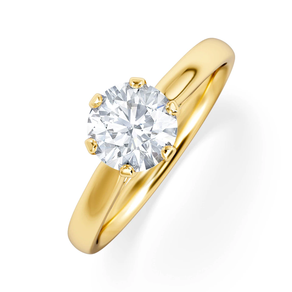 1 Carat Diamond Engagement Ring High Set Chloe Lab FVS1 18K Gold