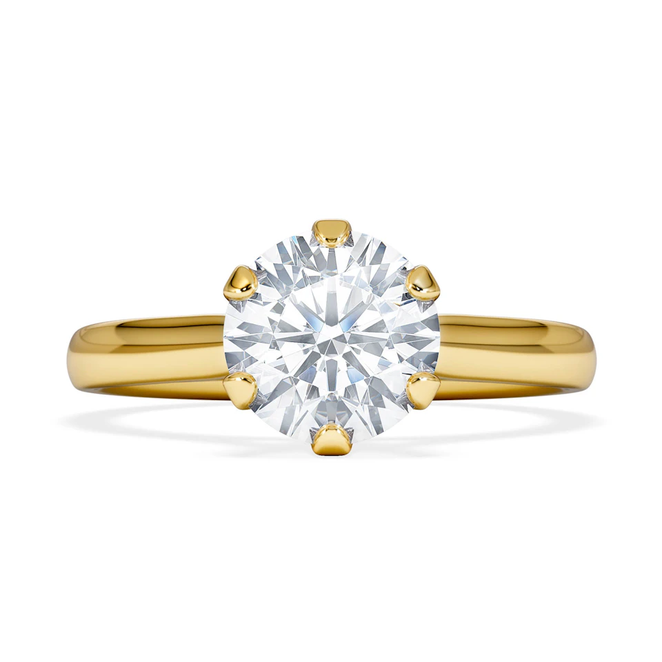 1.50 Carat Diamond Engagement Ring High Set Chloe Lab F/VS1 18K Gold