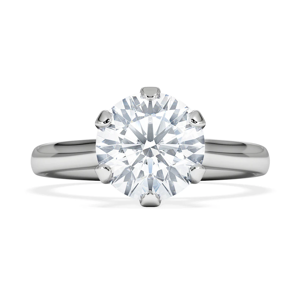 2 Ct Diamond Engagement Ring High Set Chloe Lab F/VS1 18K White Gold