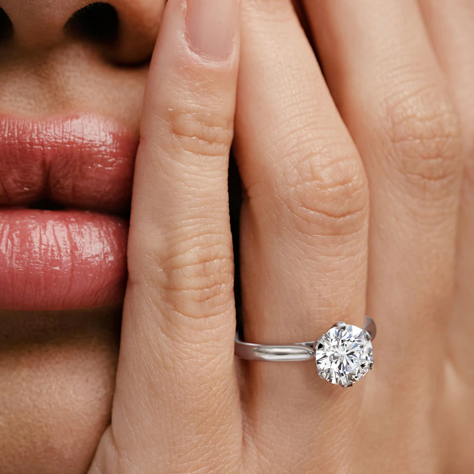 2 Carat Diamond Engagement Ring High Set Chloe Lab F/VS1 Platinum