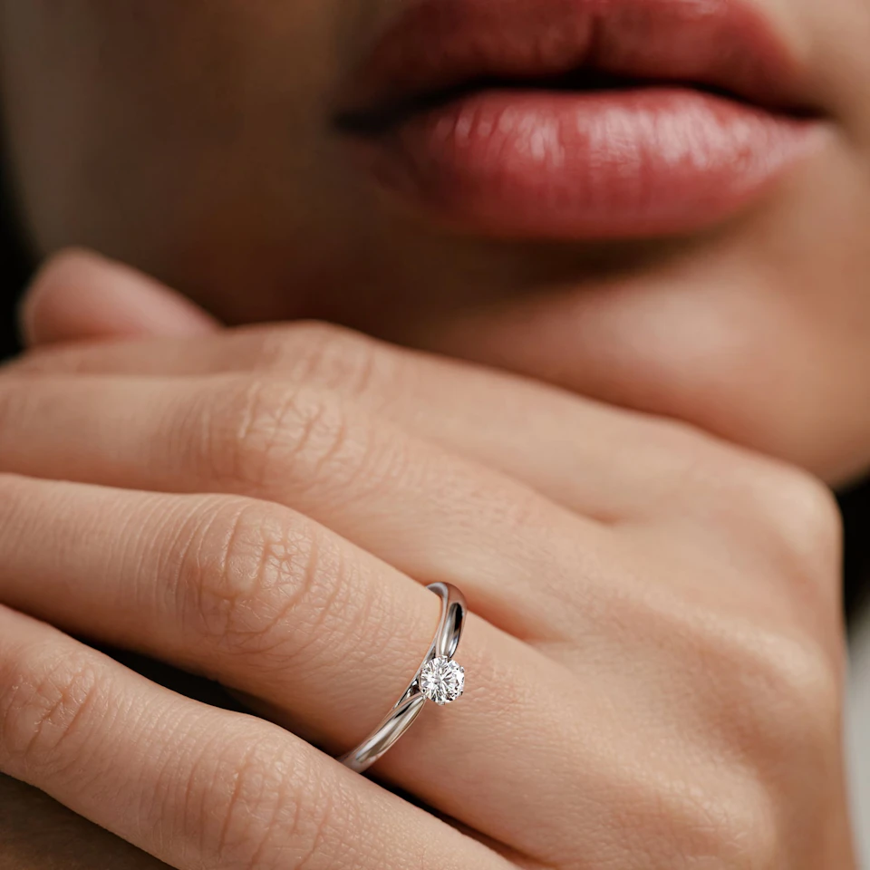 Engagement Ring High Set Chloe 0.25ct Lab Diamond G/Vs in Platinum