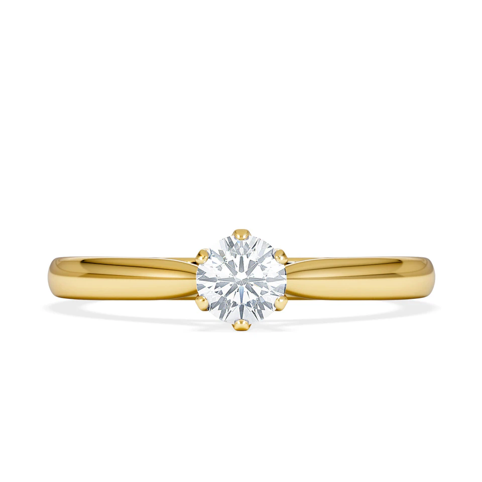 Certified High Set Chloe 18K Gold Diamond Engagement Ring 0.33CT-G/VS