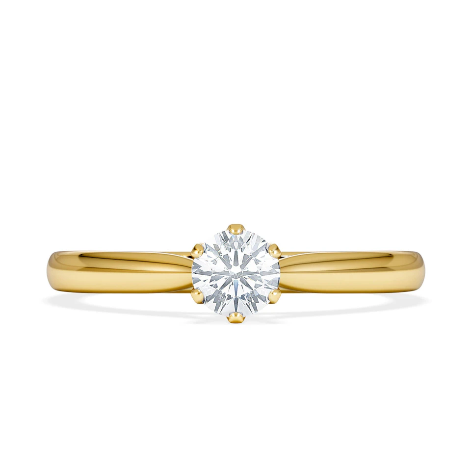Certified High Set Chloe 18K Gold Diamond Engagement Ring 0.33CT