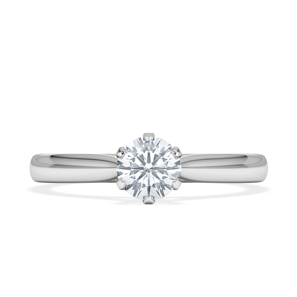 Certified 0.50CT Chloe High 18K White Gold Engagement Ring E/VS2