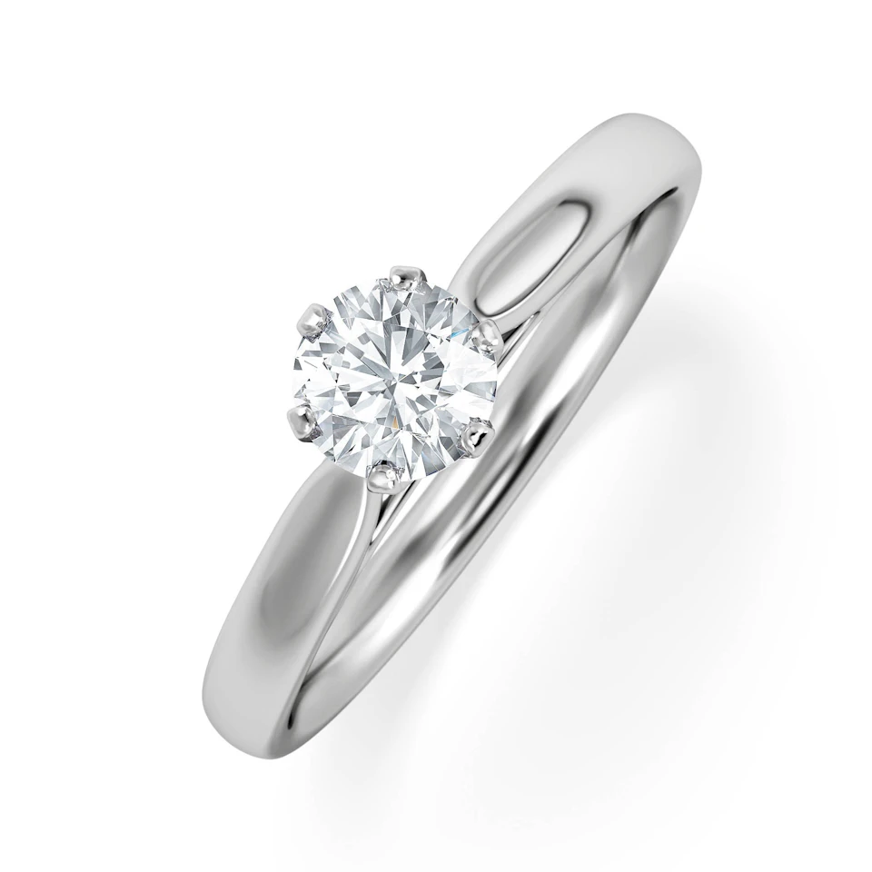 Half Carat Diamond Engagement Ring High Chloe Lab F/VS1 18K White Gold