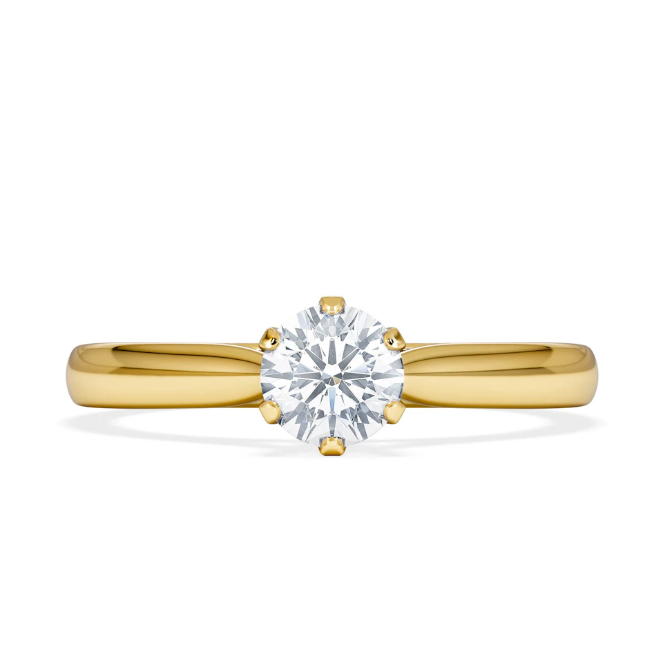 Half Carat Diamond Engagement Ring High Set Chloe Lab F/VS1 18K Gold