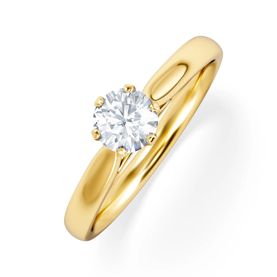 Half Carat Diamond Engagement Ring High Set Chloe Lab F/VS1 18K Gold