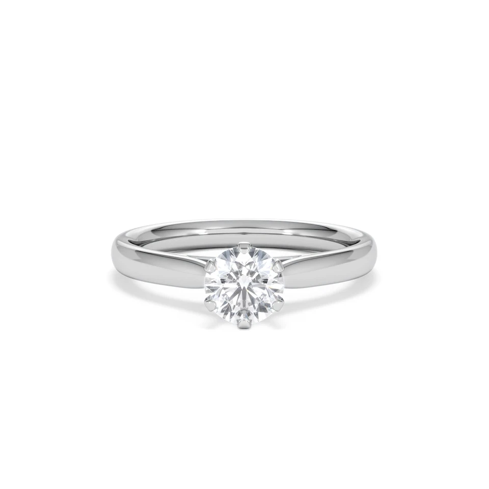 Certified 0.70CT Chloe High 18K White Gold Engagement Ring G/VS