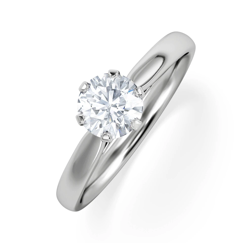 Certified 0.70CT Chloe High 18K White Gold Engagement Ring G/VS