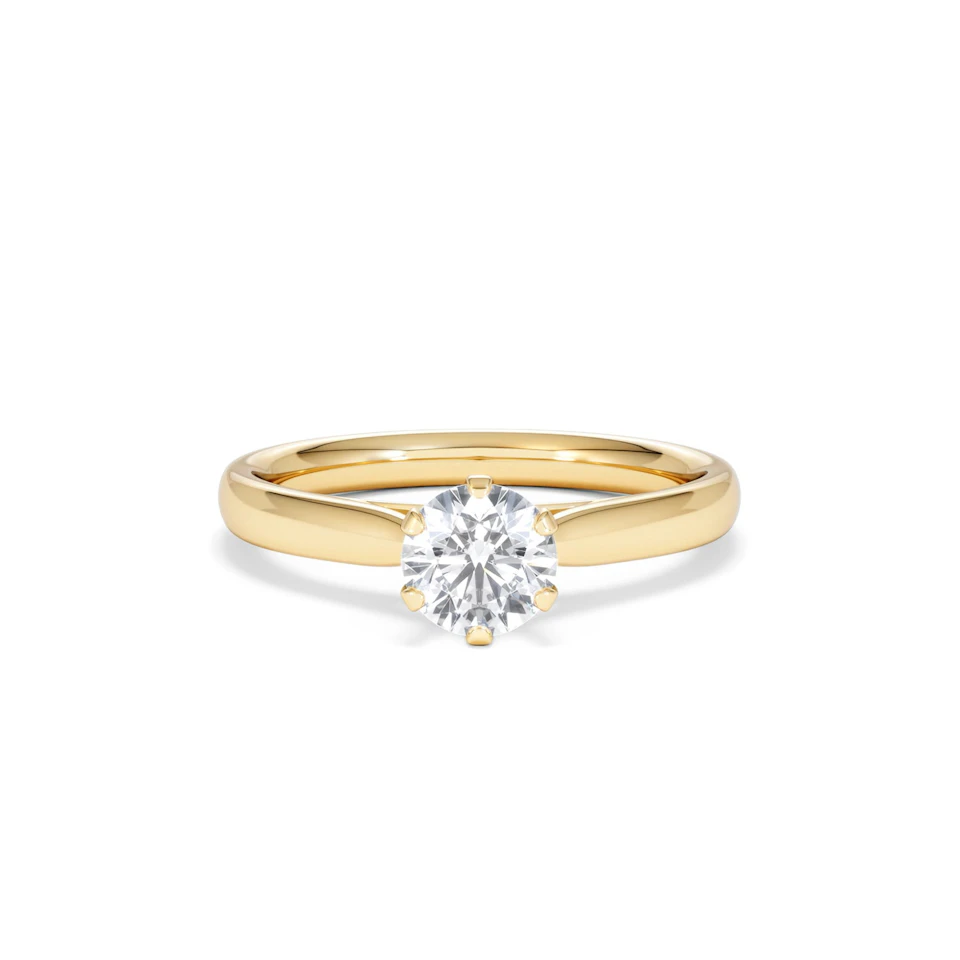 Certified 0.70CT Chloe High 18K Gold Engagement Ring G/VS