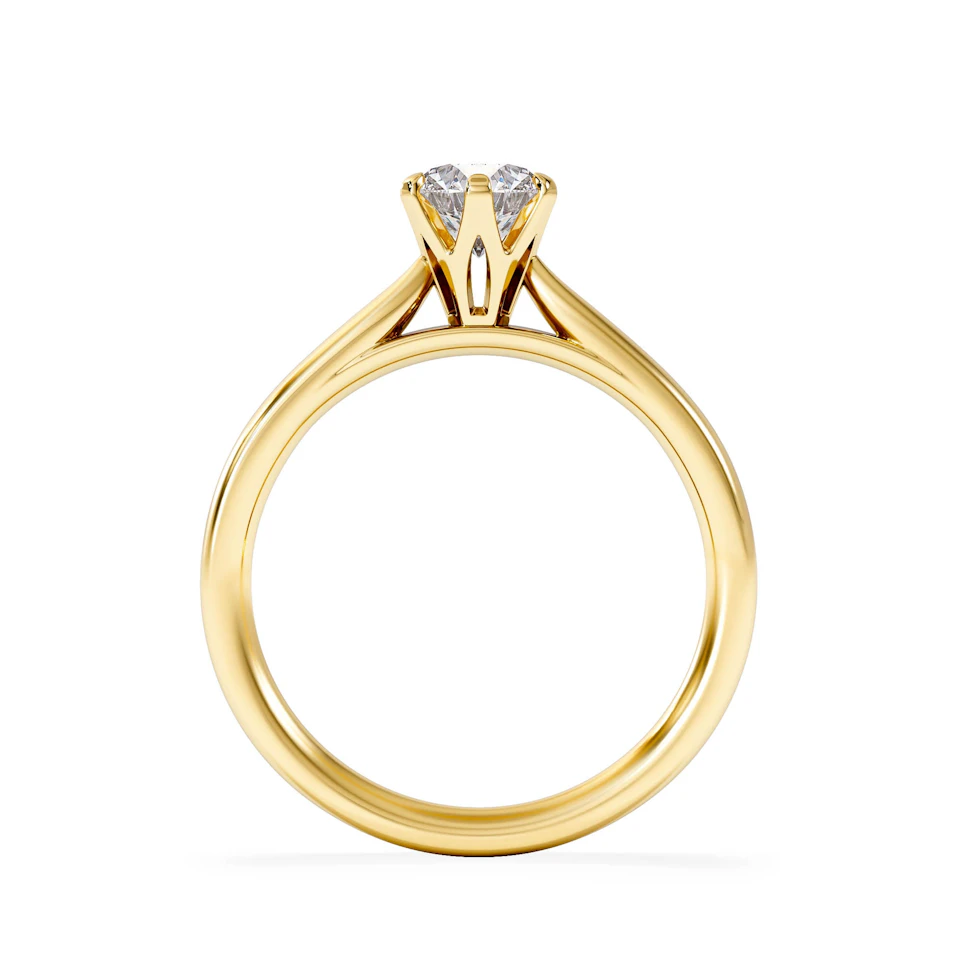 Certified 0.70CT Chloe High 18K Gold Engagement Ring G/VS