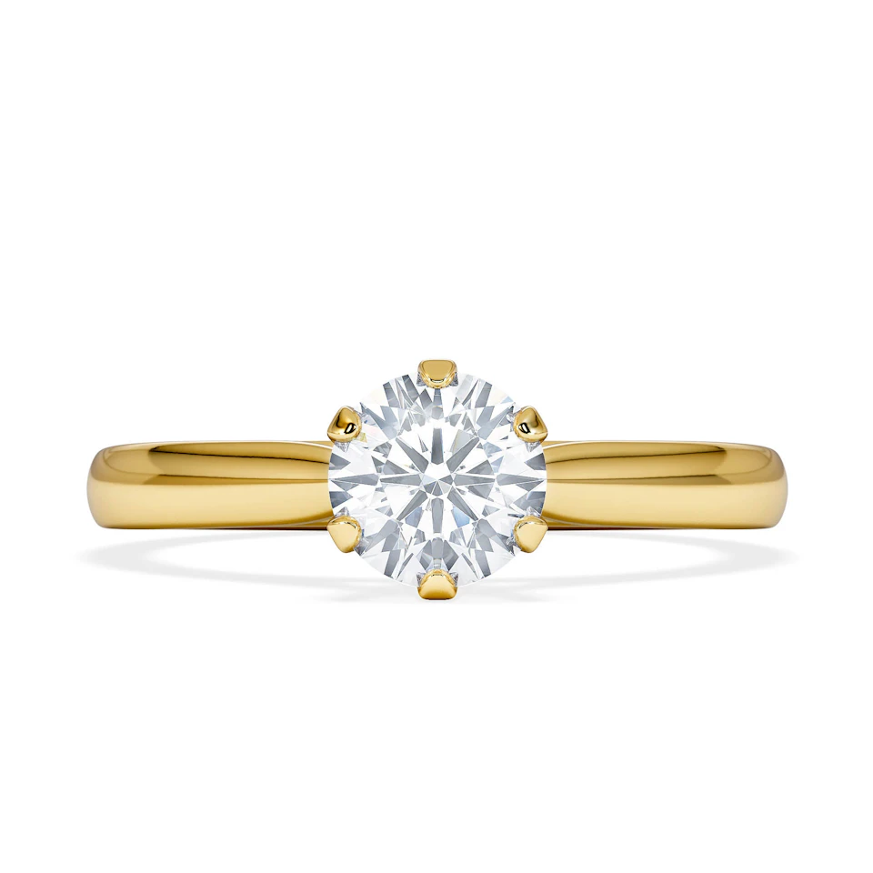 Certified 0.70CT Chloe High 18K Gold Engagement Ring G/VS