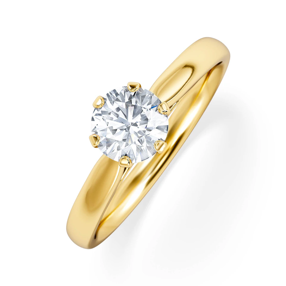 Certified 0.70CT Chloe High 18K Gold Engagement Ring G/VS