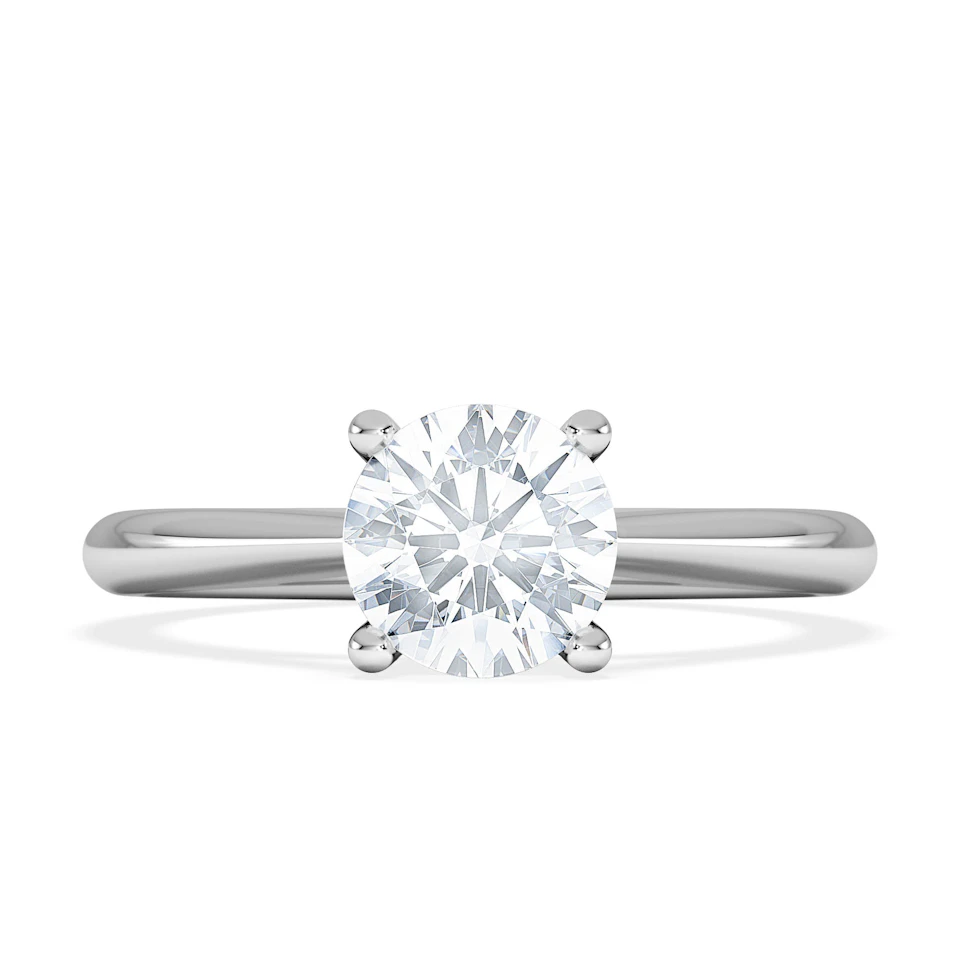 1 Carat Diamond Engagement Ring Elysia Lab FVS1 IGI Certified Platinum