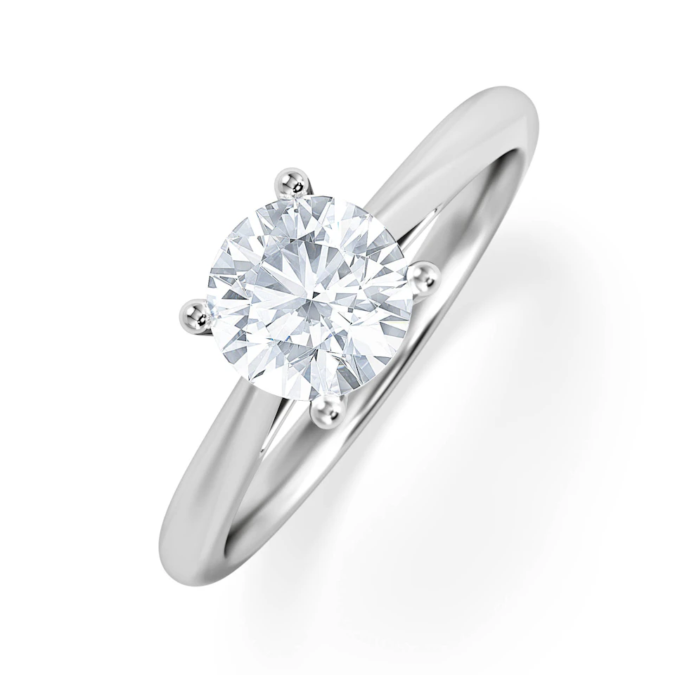 1 Carat Diamond Engagement Ring Elysia Lab FVS1 IGI Certified Platinum