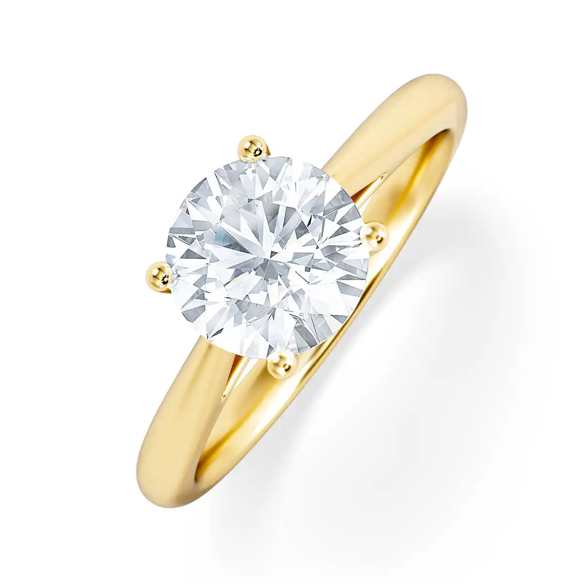 1.50ct Diamond Engagement Ring Elysia Lab F/VS1 IGI Certified 18K Gold