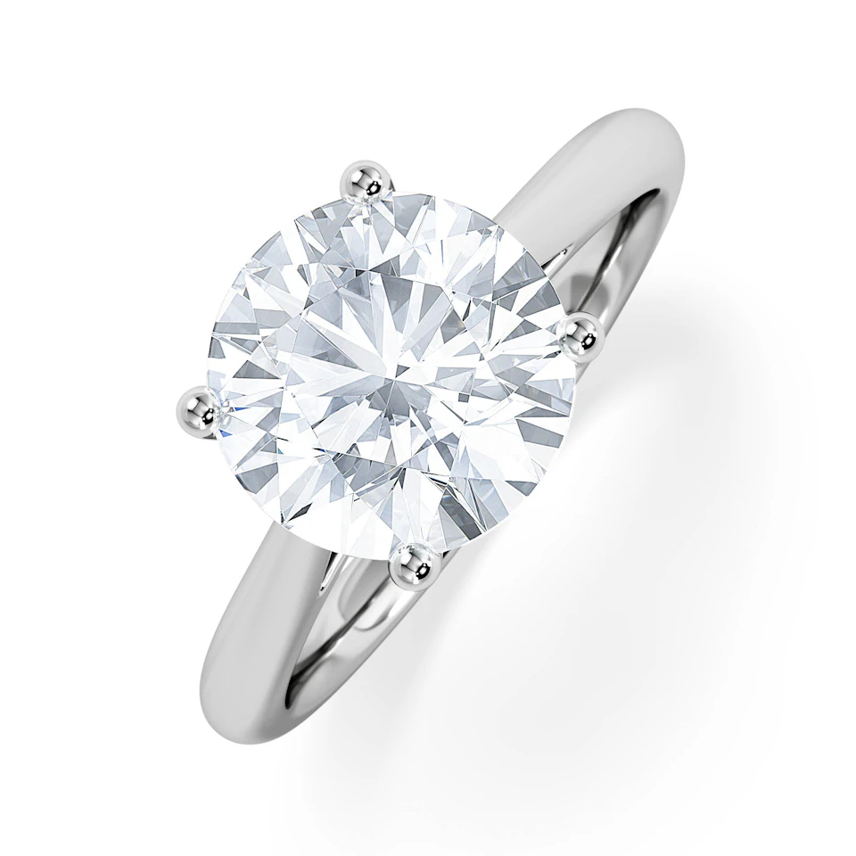 Elysia 3.00ct Lab Diamond Round Cut Engagement Ring in 18K White Gold G/VS1